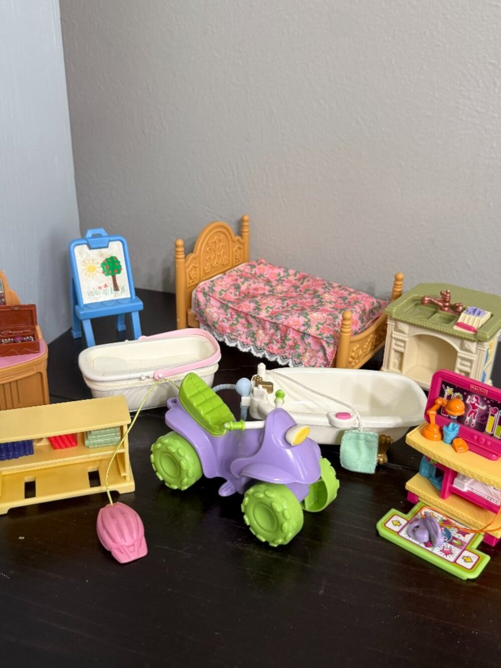 Vintage Fisher Price Loving Family Lot of Furniture Accessories Doll House